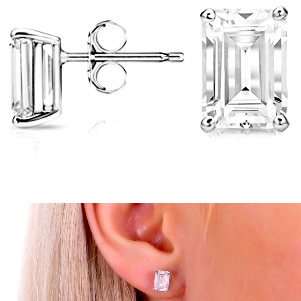Crystal Emerald Cut Earrings (Lot of 38)